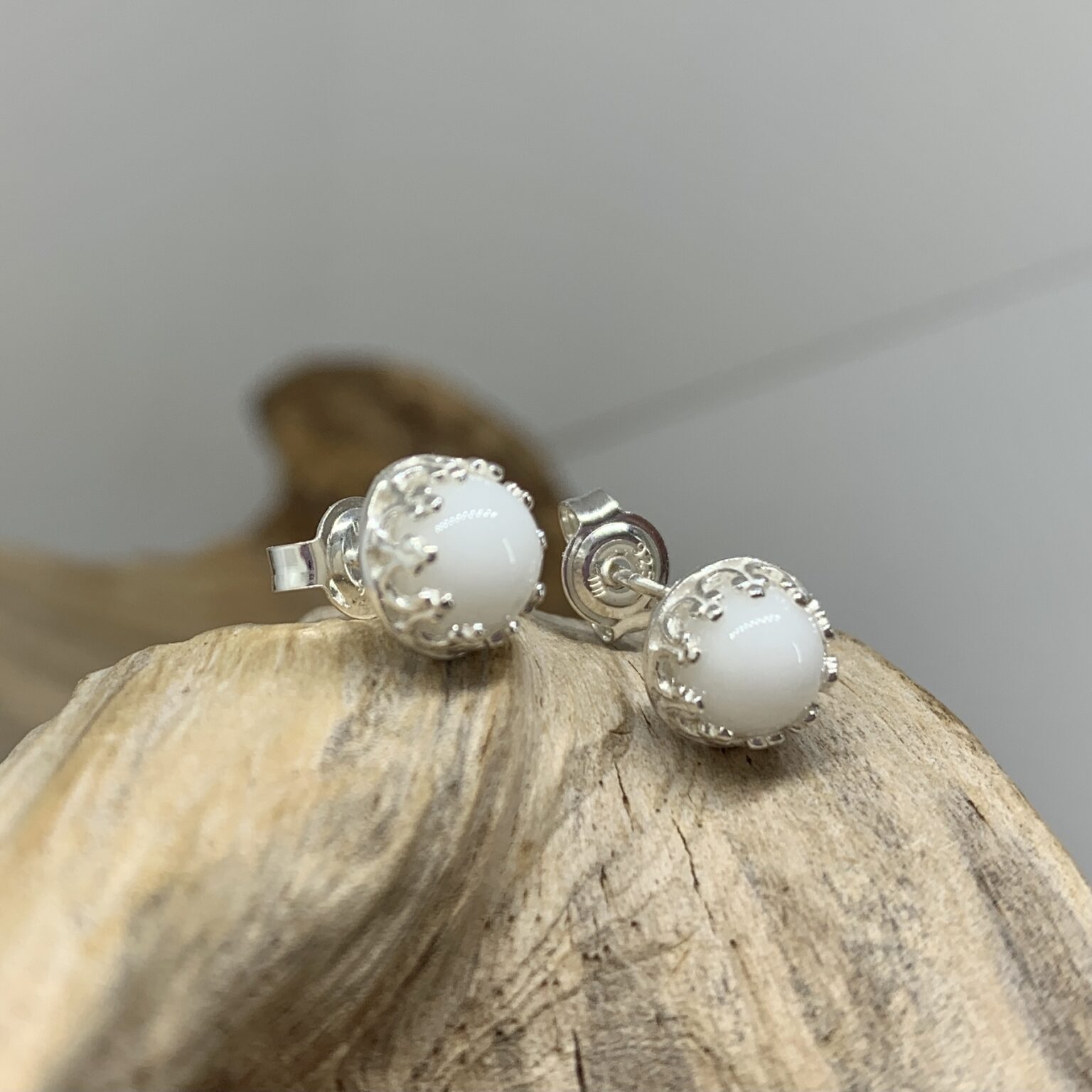 Muttermilchohrstecker, Krönchen, Sterlingsilber