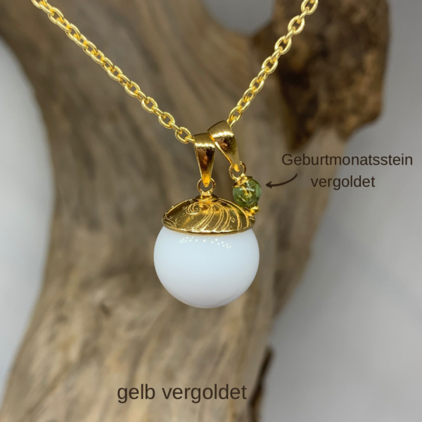Muttermilchschmuck, Perle mit Muttermilch, Silber vergoldet