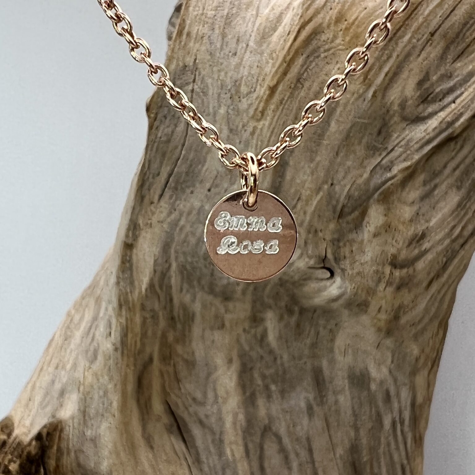 Gravurplättchen, 9mm, rosé vergoldet